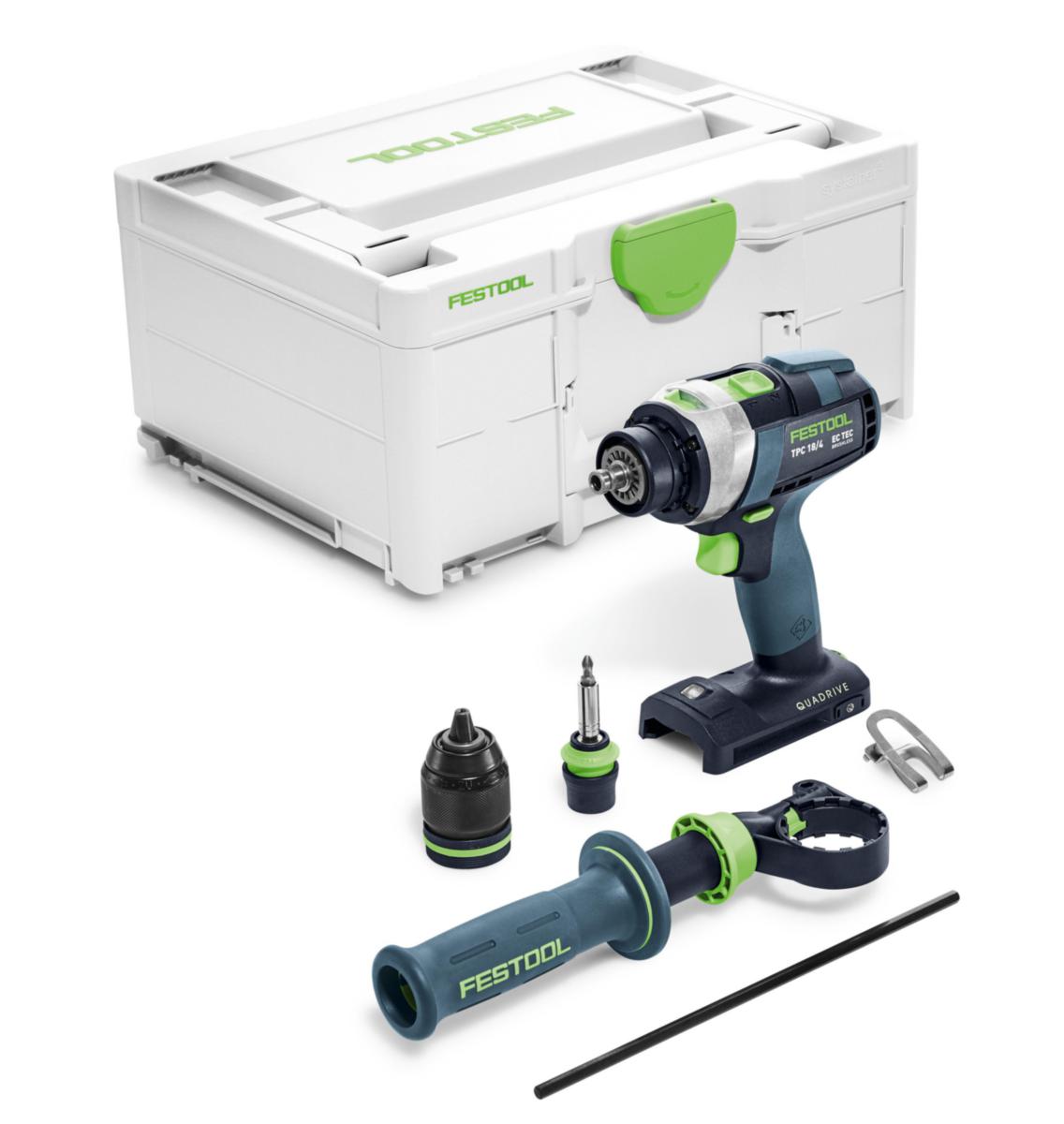 Slagborr/skruvdragare Festool QUADRIVE TPC 18/4 I-Basic SOLO - SKRUVDRAGARE FESTOOL TPC18 B 18V. U. BATTERI. U. LADDARE