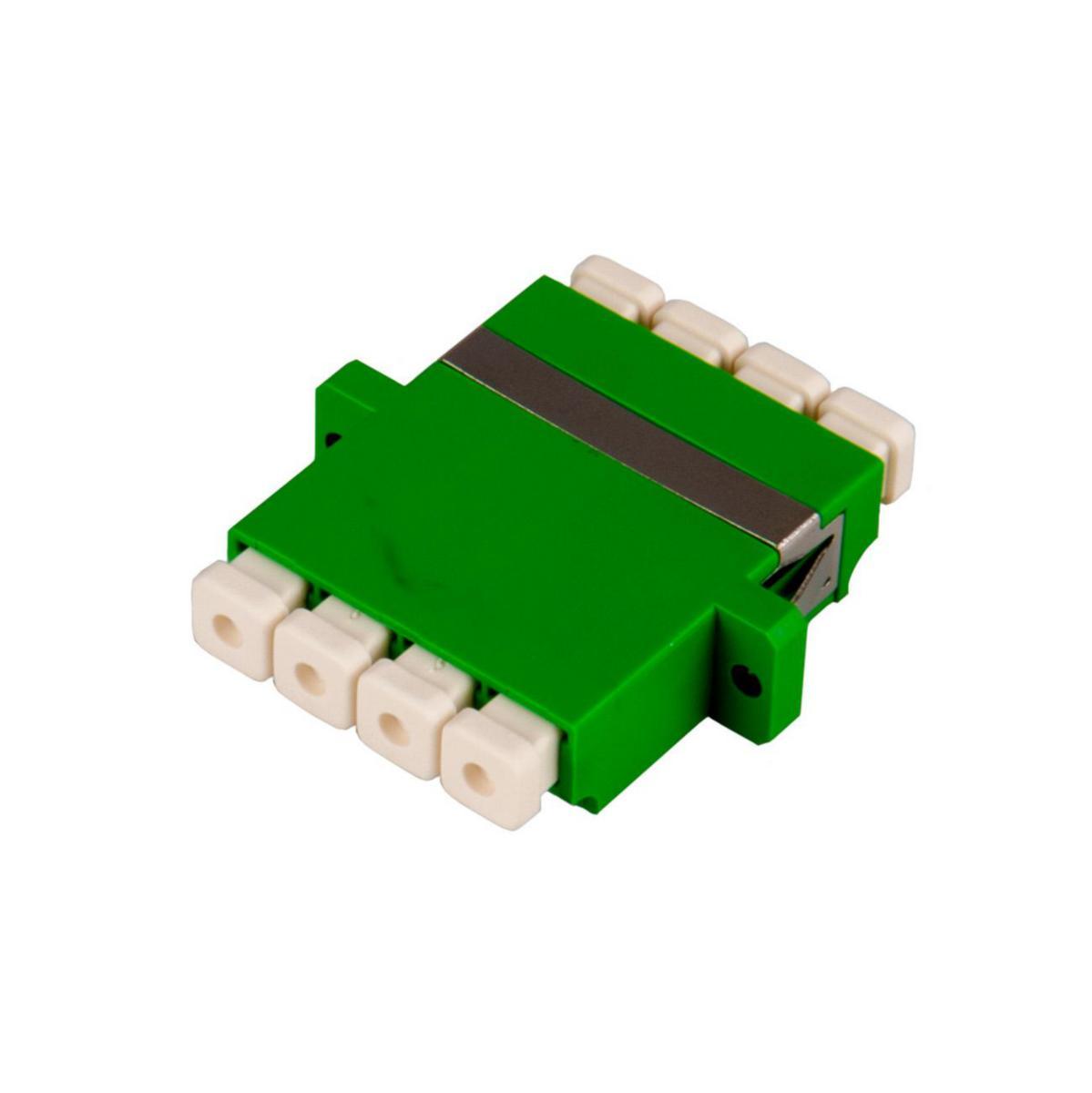 Intermediate piece Single mode LC, Nexans - ADAPTER SM LC/APC 4-PORTS SM GRÖN ZIRCONIA