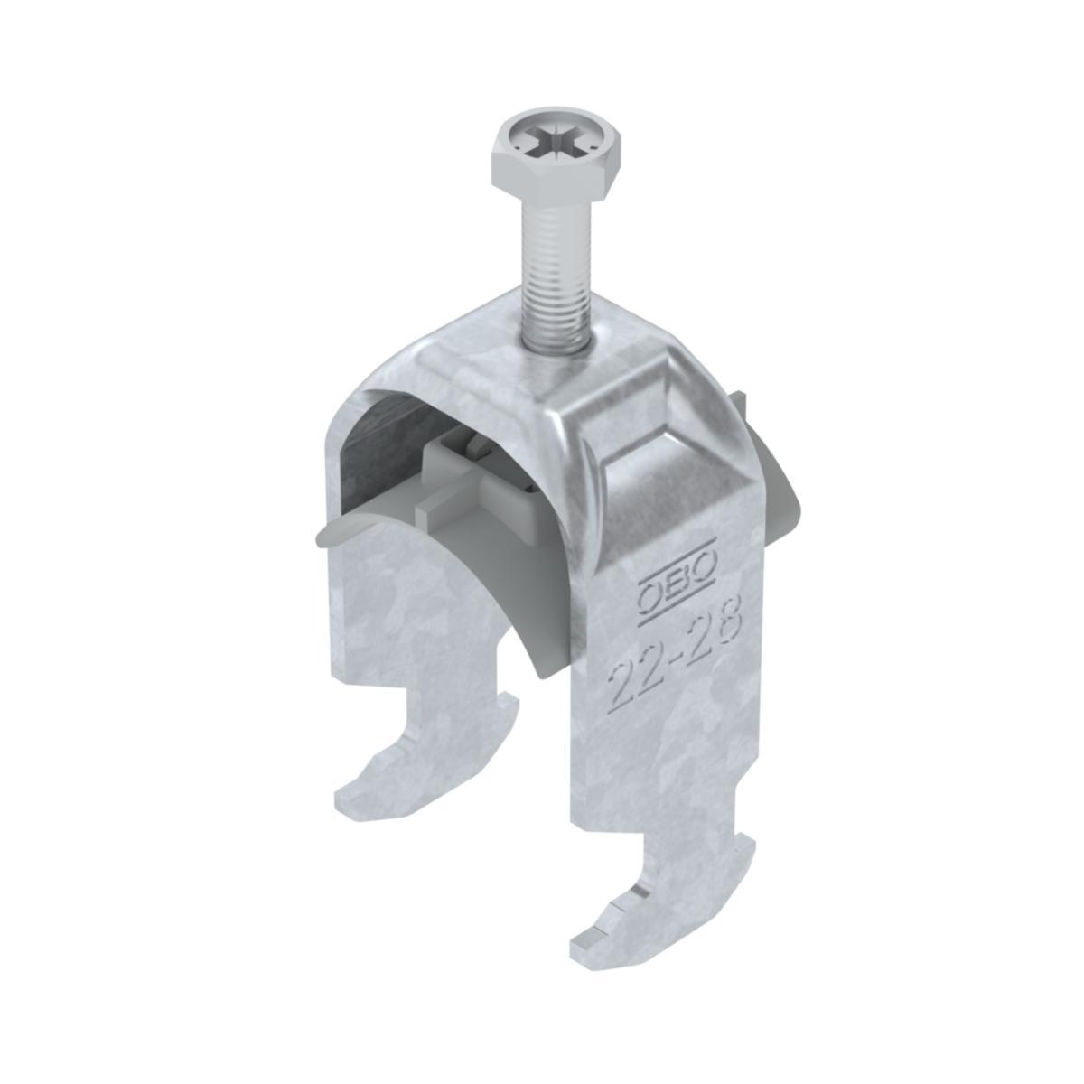 Kabelhållare VFZ enkel med plastmellanlägg H-profil - KABELHÅLLARE 22-28MM VFZ P H1 BS-H1-K-28 FT