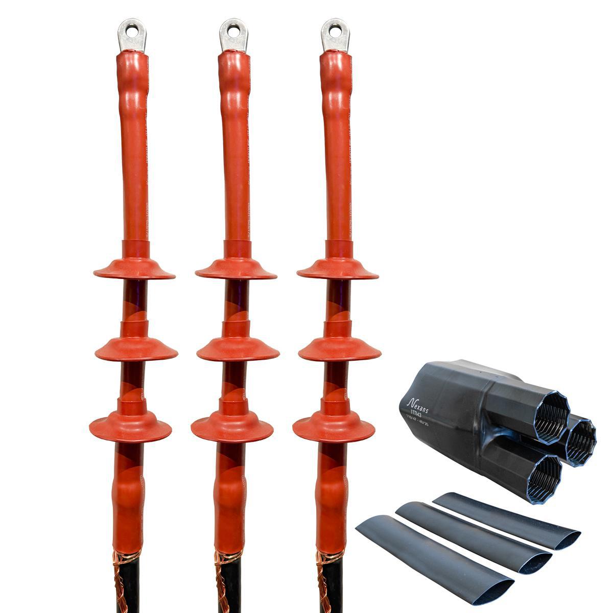 Kabelavslut 12 kV, MONOe1, 3-ledare, utomhus - AVSLUT 12KV 3-LU 240-400X12+PS 3X12MONOE1.400SWX12X1+PS