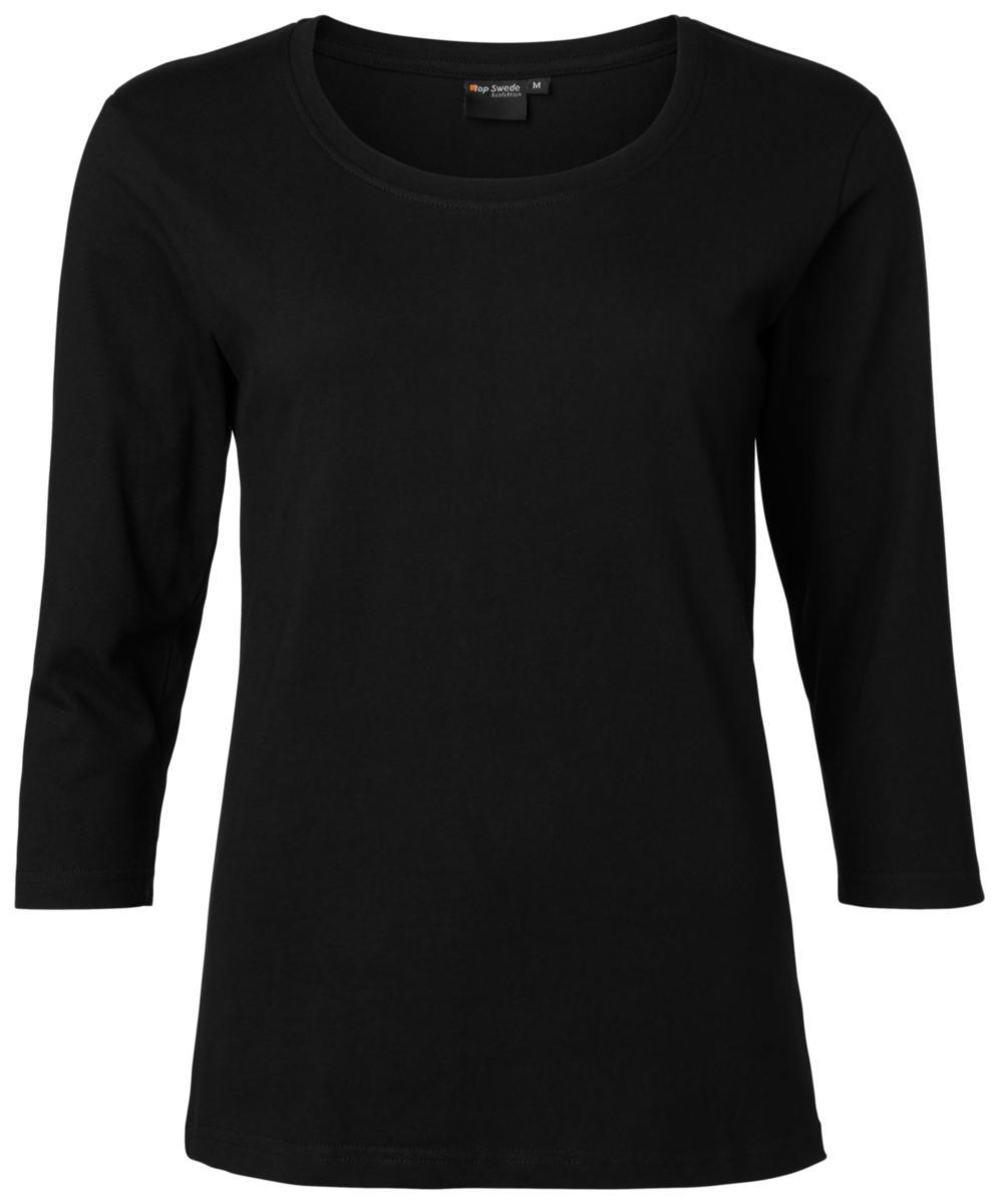 T-shirt Top Swede 207012 - T-SHIRT TOPSWEDE 207012 DAM BOMULL 3/4 ÄRM SVART L