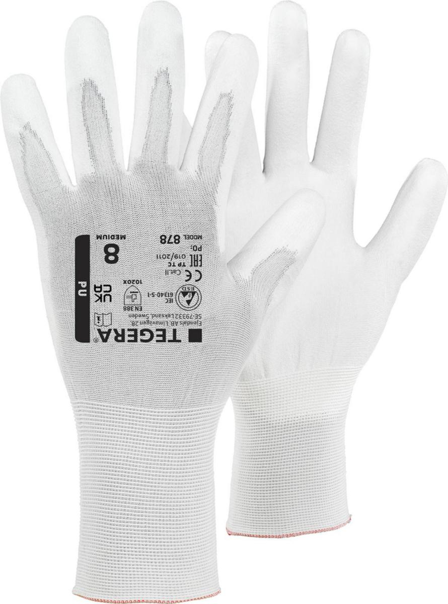 Work Glove Tegera 878 - GLOVE TEGERA 878 ESD PUDIPPED 18GG WHITE SIZE 8