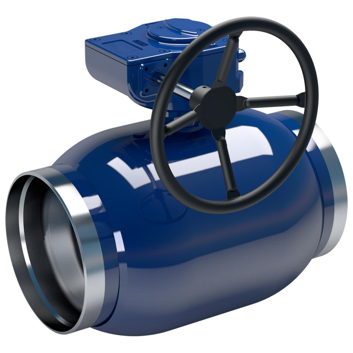 Fully welded ball valve, Vexve Series 104/S, S-model in carbon steel with welding ends, reduced flow design - BALL VALVE RB STRONG DN200 WELD/WELD GEAR PN25