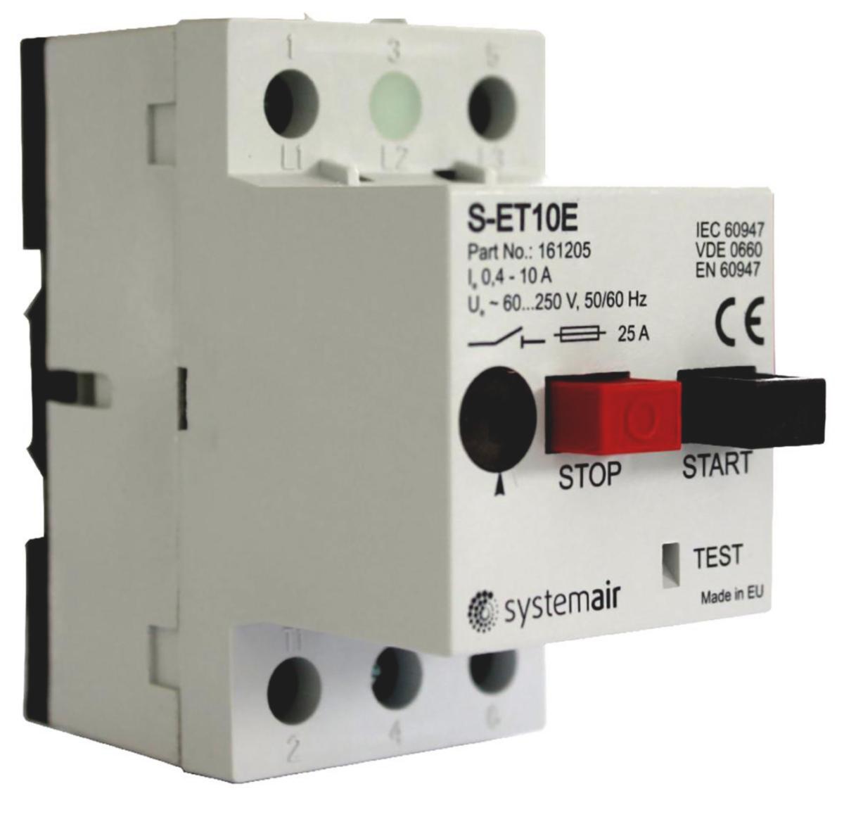Motor Protection S-ET 10E, Systemair - MOTOR PROT S-ET10E FOR RAIL MOUNT SYS AIR