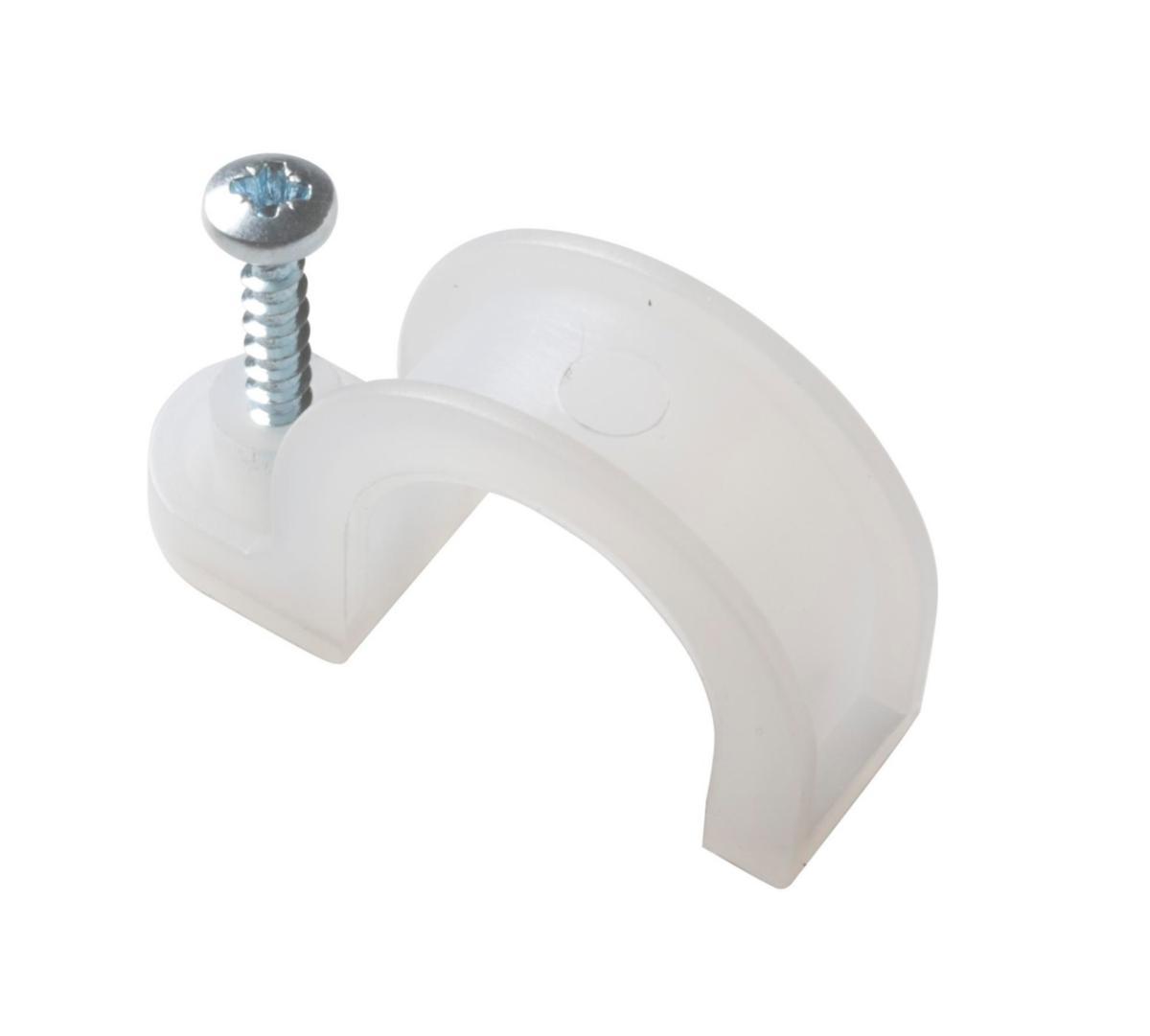 Klammer i plast med en skruv, enkel för plast- och skyddsrör, a-collection - PLASTKLAMMA FÖR 25MM TOMRÖR A-COLLECTION, MED EN SKRUV