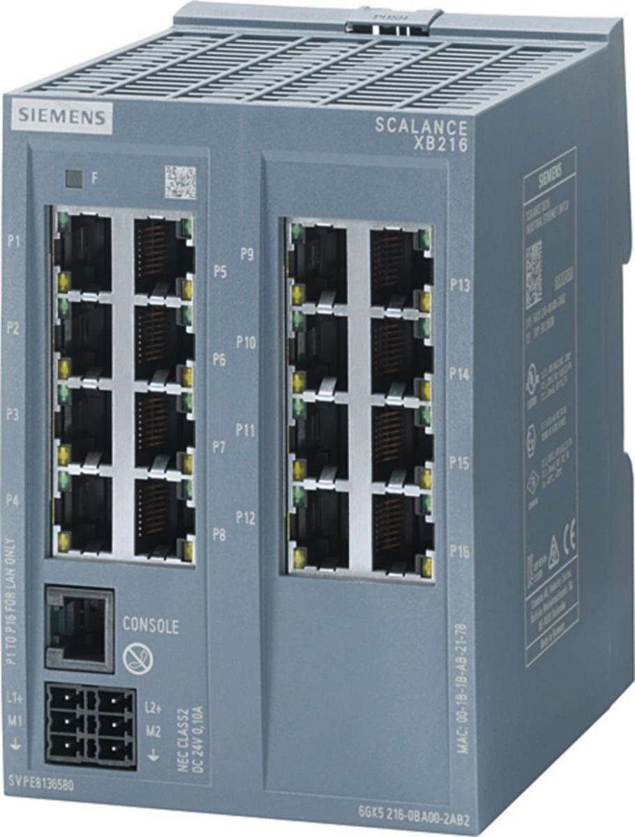 Nätverksswitch Scalance XB-200 - SWITCH XB216 16XRJ45 ETH/IP 6GK5216-0BA00-2TB2