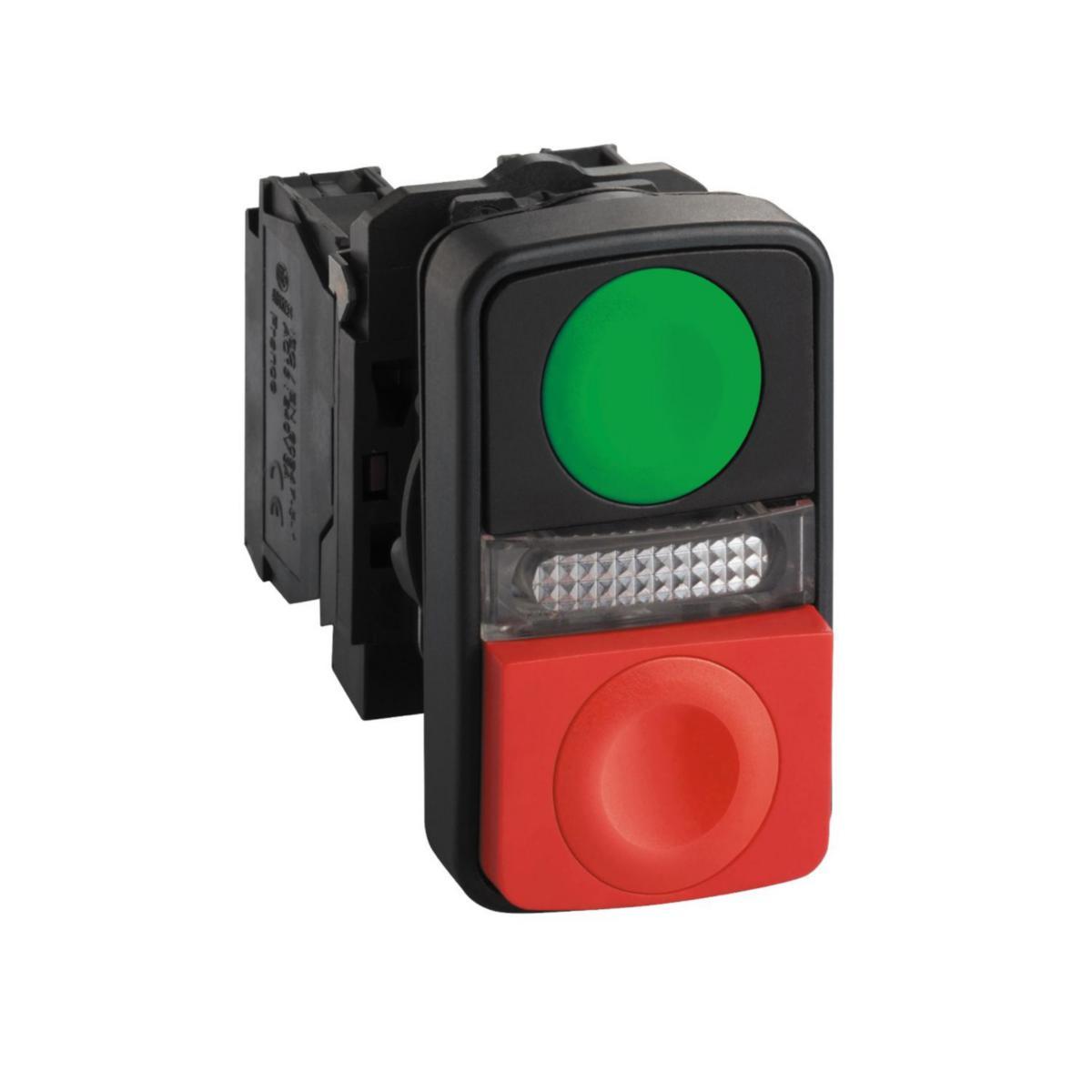 Dubbeltryckknapp XB5 - DUBBELTRYCKKNAPP 1SL+1BR+LED XB5 AW73731G5