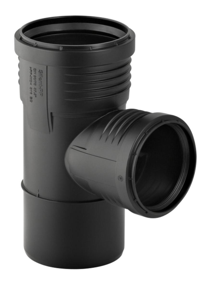 Grenrör med två muffar 87,5°, PP, Silent PP - GRENRÖR 87.5°. 75X75MM SILENT PP. GEBERIT