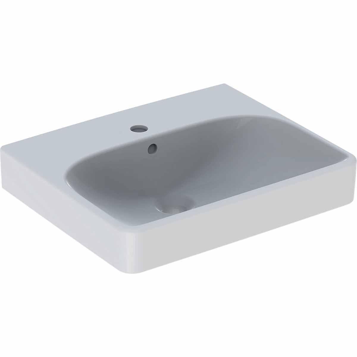 Tvättställ Smyle Square, Geberit - GEBERIT SMYLE SQUARE TV.STÄLL B=50.D=41. M.BR AVL. VIT