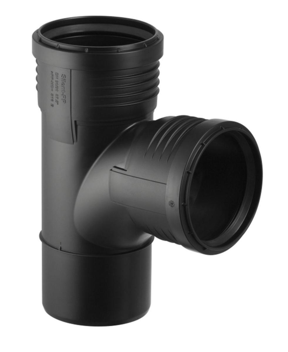 Grenrör med två muffar 87,5° långböj, PP, Silent PP - FÖRGRENING 87.5°110X110MM SILENT PP. GEBERIT