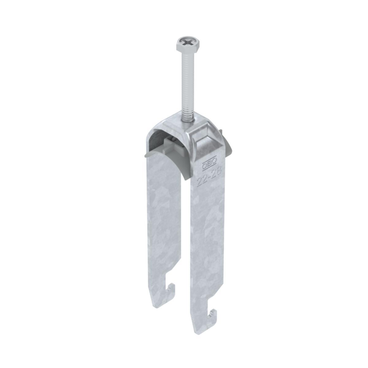Kabelhållare VFZ trippel med plastmellanlägg U-profil - KABELHÅLLARE 22-28MM VFZ P U3 BS-U3-K-28 FT