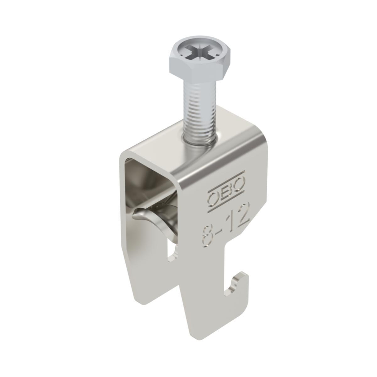 Kabelhållare rostfri enkel med metallmellanlägg U-profil - KABELHÅLLARE 08-12MM V4A M U1 BS-U1-M-12 A4