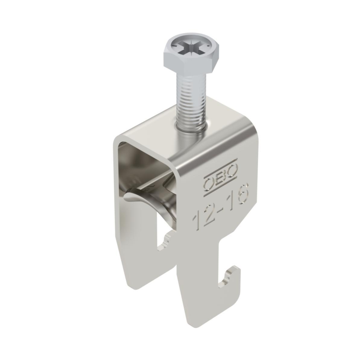 Kabelhållare rostfri enkel med metallmellanlägg U-profil - KABELHÅLLARE 12-16MM V4A M U1 BS-U1-M-16 A4