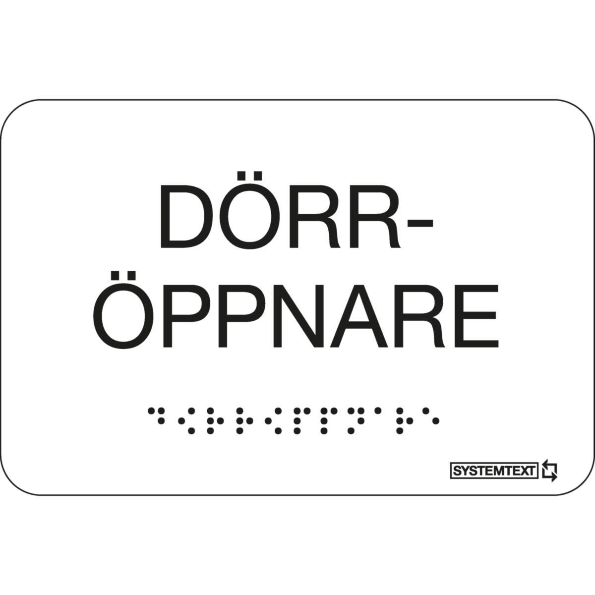 Tactile signs “Other" - Tactile 'Plan 2' White