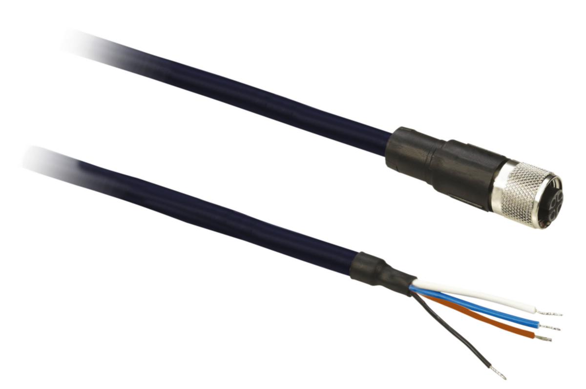 Kabel och kontaktdon PUR XZCP - KABEL SK PUR M12 RAK HO 4-P 5M XZCPB1141L5