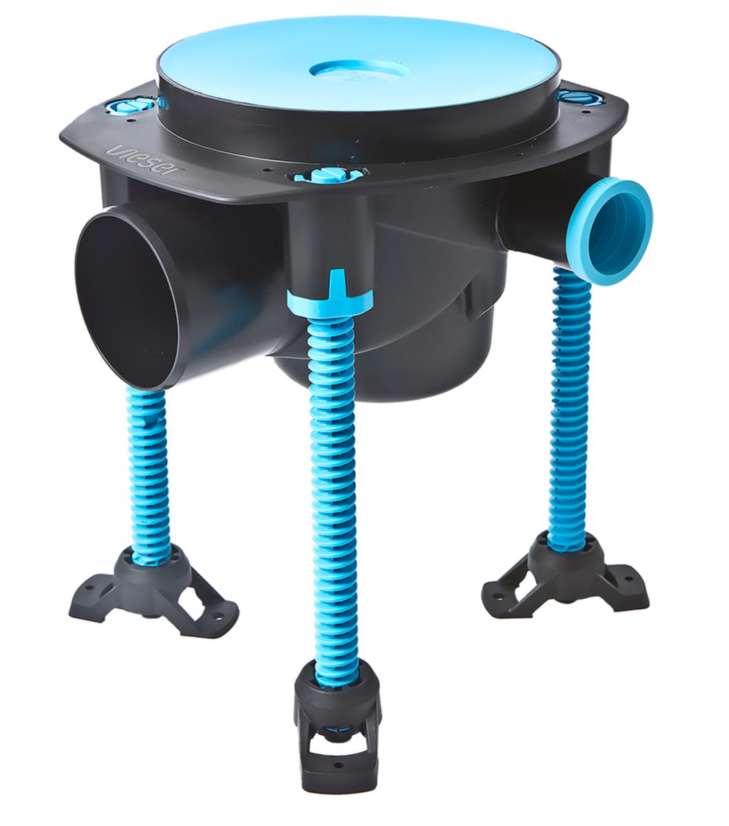 Golvbrunn med sidoutlopp 3x32/40 , Vieser One - VIESER ONE GOLVBRUNN DN75 3X32/40 MED VALVSTÖD