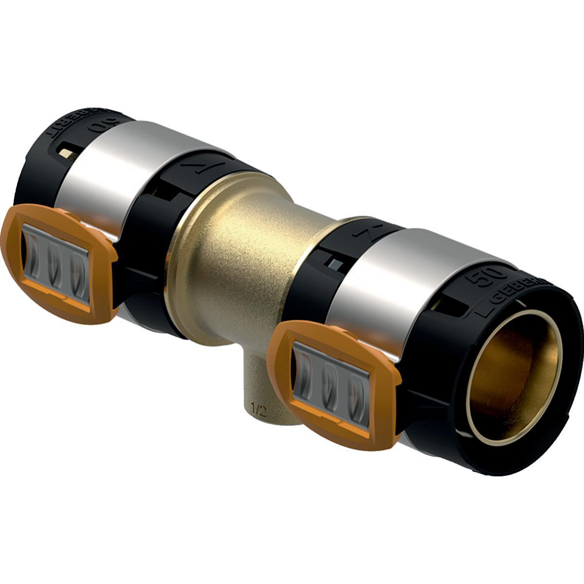 T-rör med invändig gänga i avstick FlowFit, Geberit - FLOWFIT T-RÖR 63XR25X63 INV GG, GEBERIT
