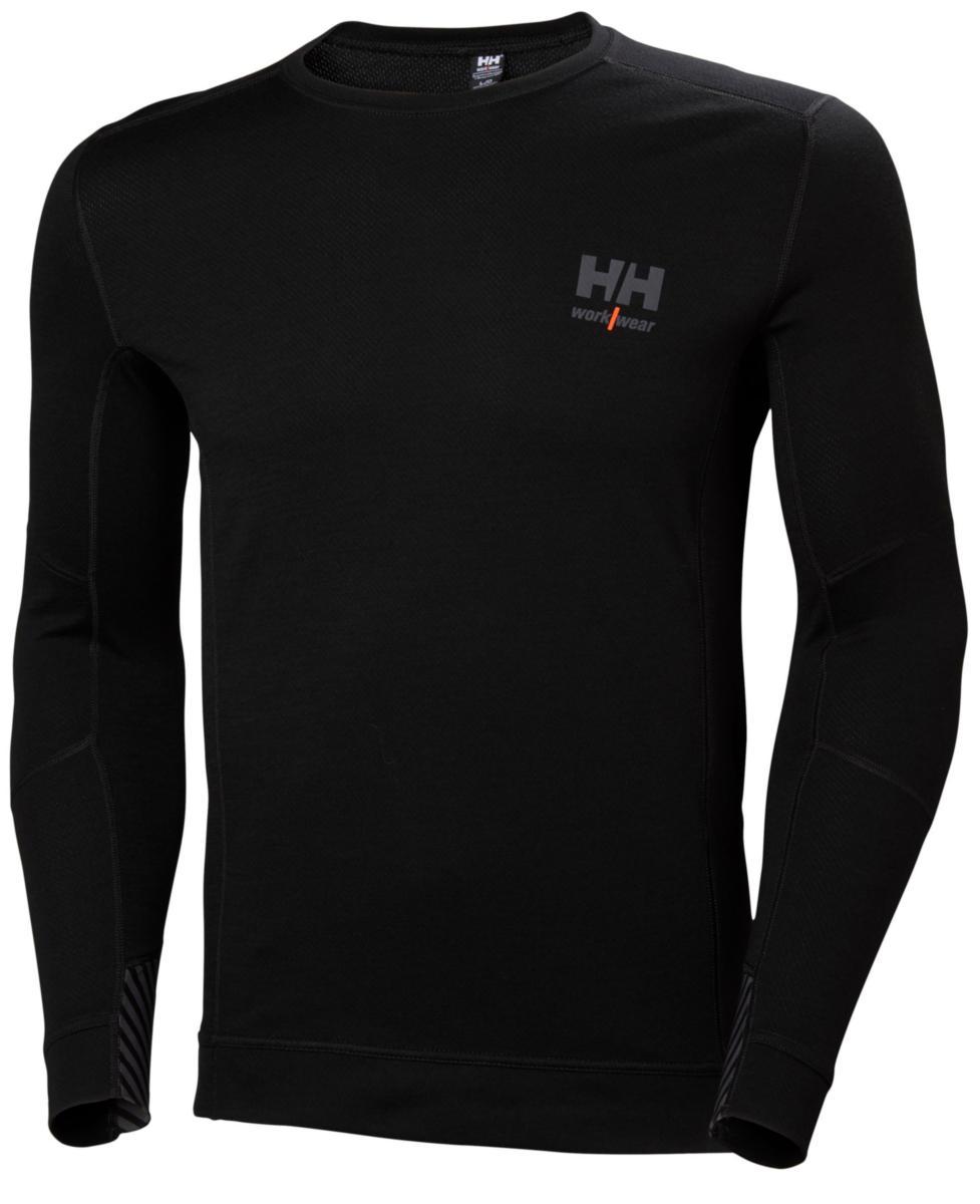 Crewneck Helly Hansen Lifa Merino 75106 - CREWNECK HH 75106-990 BLACK BASELAYER LIFA MERINO M