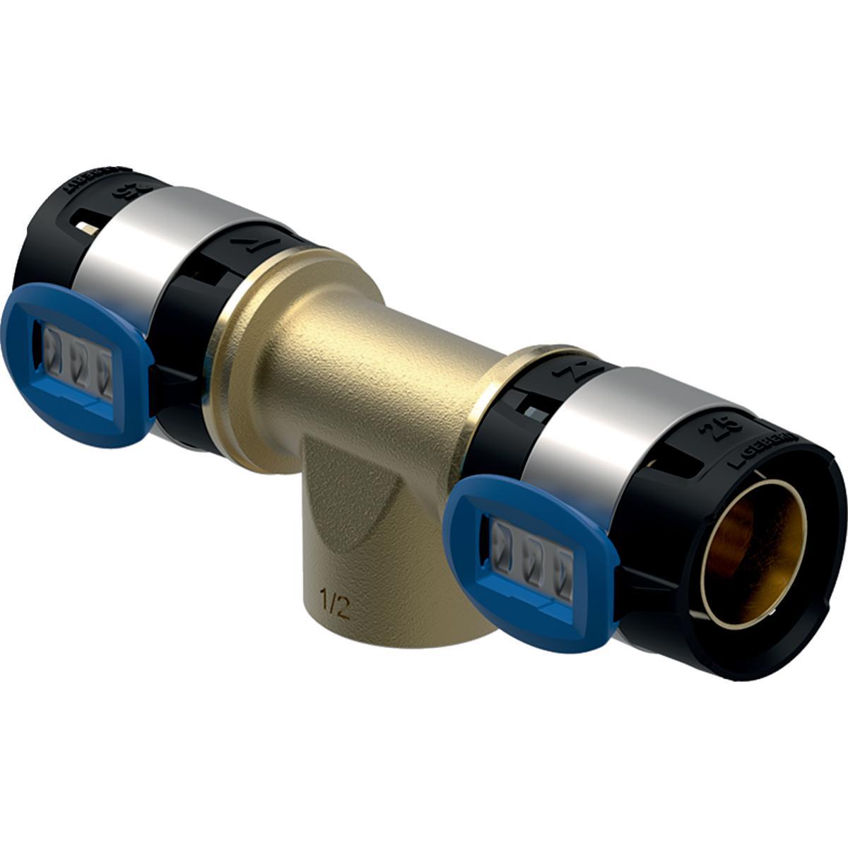 T-rör med invändig gänga i avstick FlowFit, Geberit - FLOWFIT T-RÖR 32XR15X32 INV GG, GEBERIT