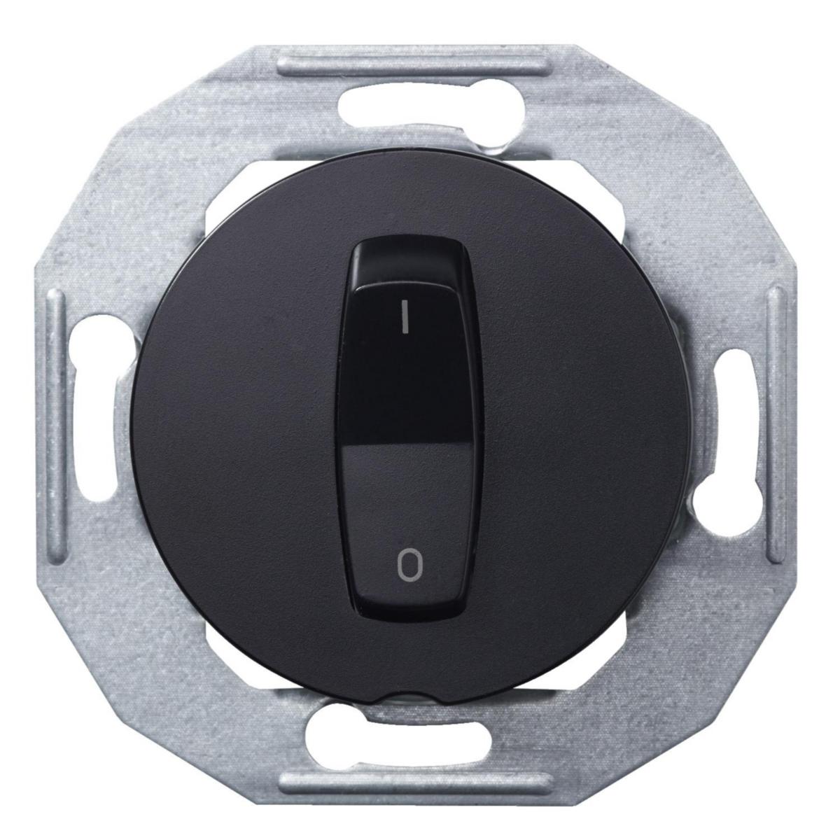 Toggle switch 16A 230V without frame, Renova - SWITCH 2-POLE BLACK ORDER OPTIONAL FRAME