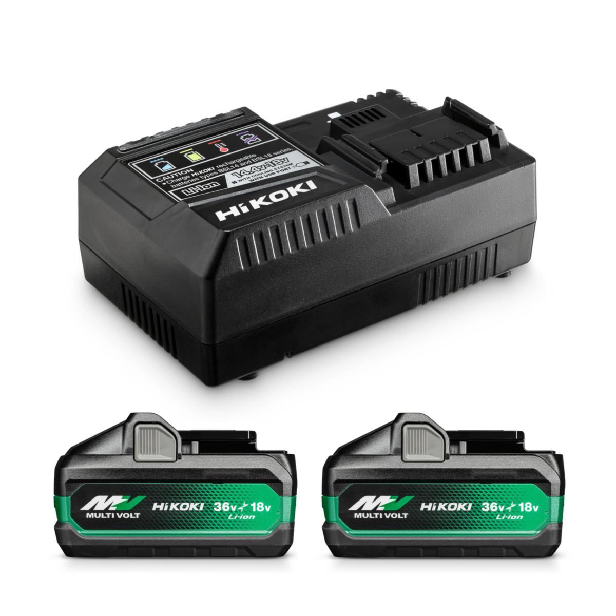 Battery Set HiKOKI MULTI VOLT 18V/36V 4/8Ah - BATTERY SET HiKOKI 2XBSL36B18X 18V/36V MV 2X4AH/8AH/CHARGER