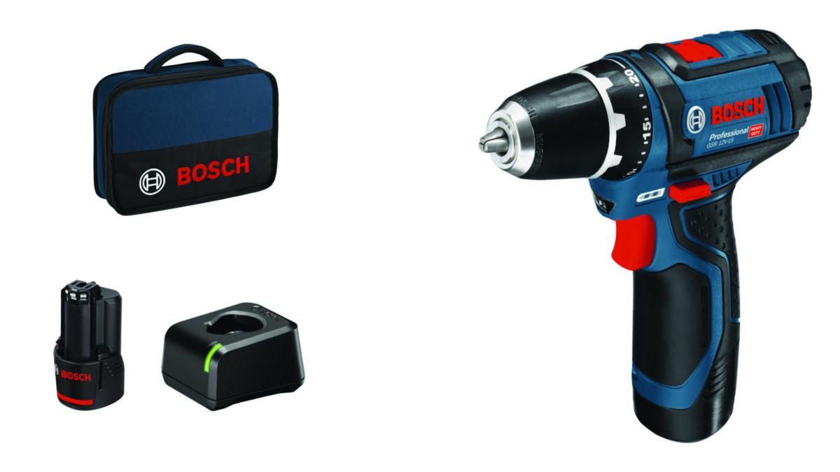 Drill Driver Bosch GSR 12V-15 - DRILLDRIVER BOSCH GSR 12V-15 2x2AH GAL 12V BAG