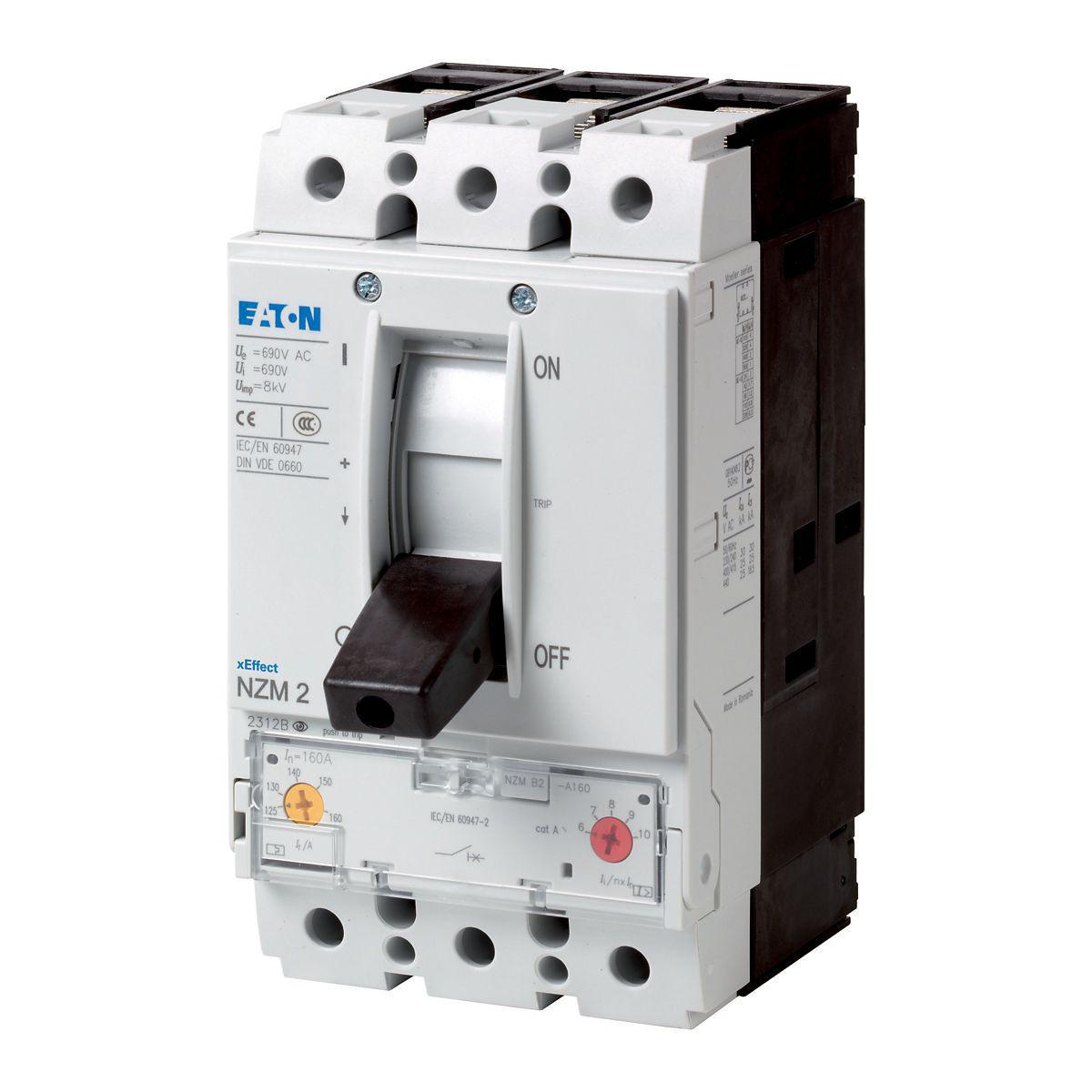 Effektbrytare typ NZM brytförmåga 25kA vid 415VAC - MCCB 3P 160A 25KA BOXTERMINAL NZMB2-A160-BT