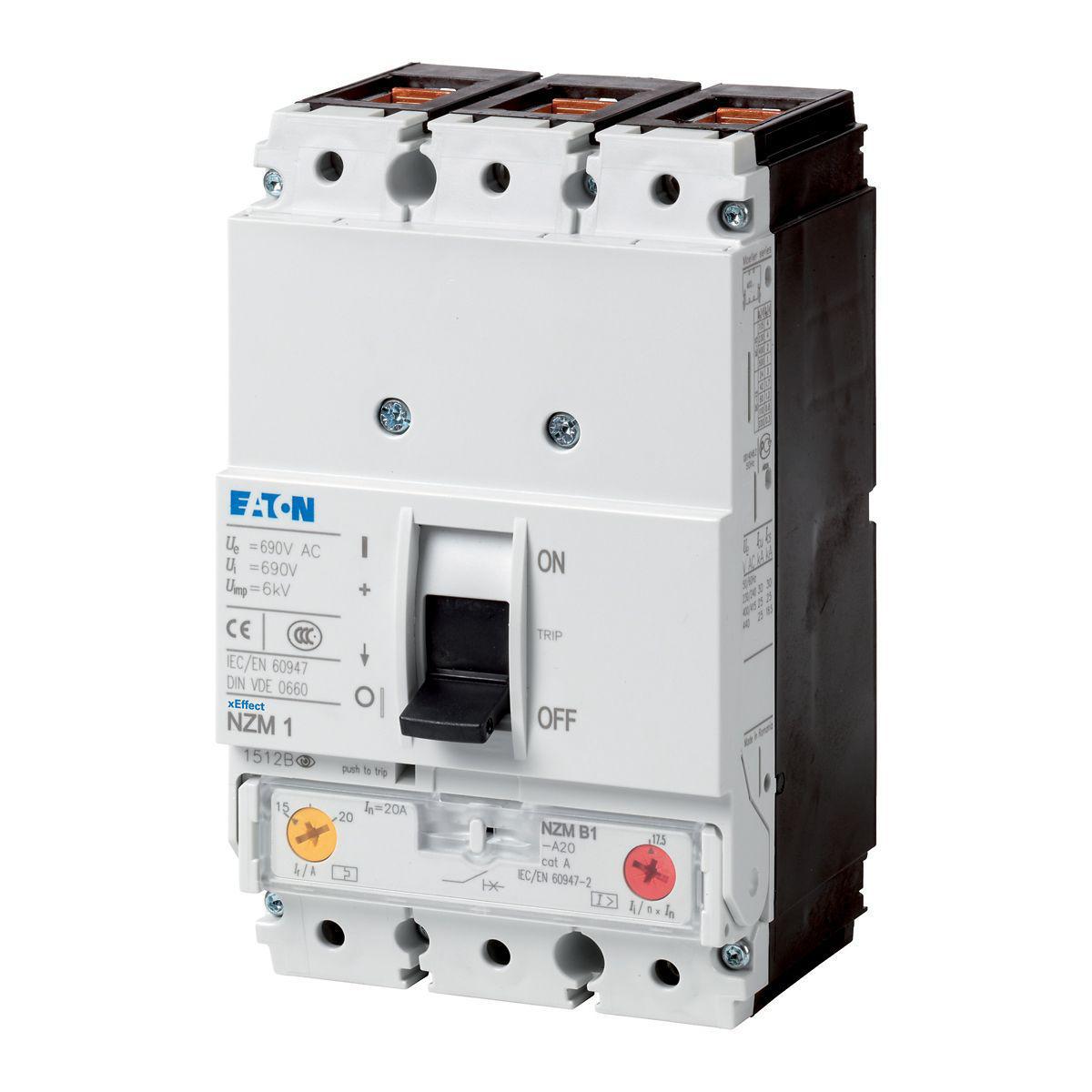 Effektbrytare typ NZM brytförmåga 50kA vid 415VAC - MCCB 125A 50KA NA NZMN1-A125-NA