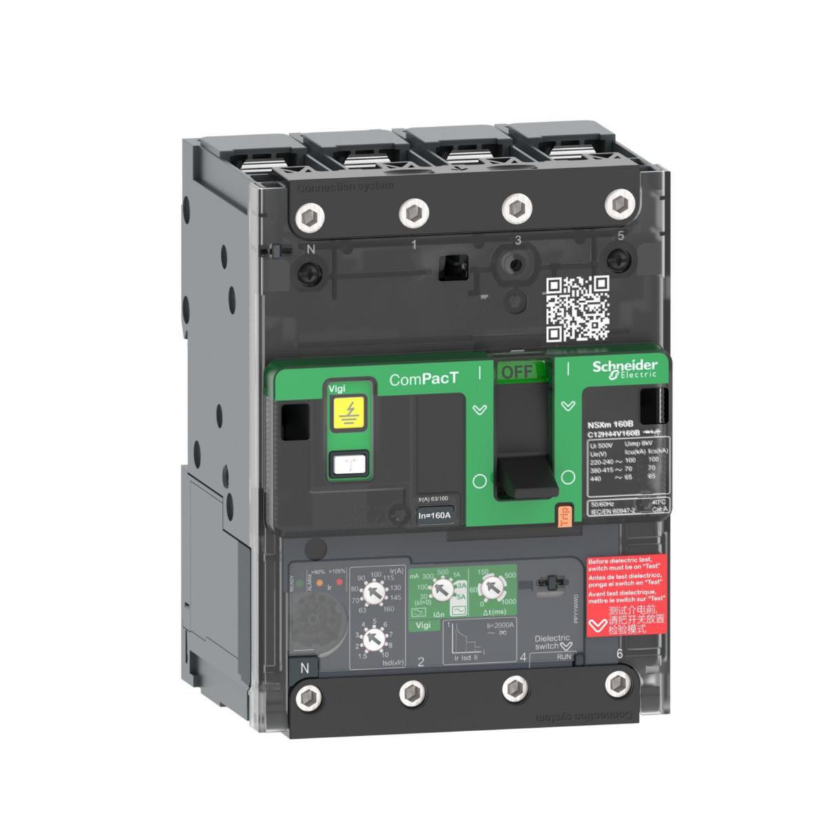 Effektbrytare ComPacT NSXm MicroLogic Vigi 4.1 B - EFFEKTBR NSXM B VIGI 25A 4P C11B44V025B