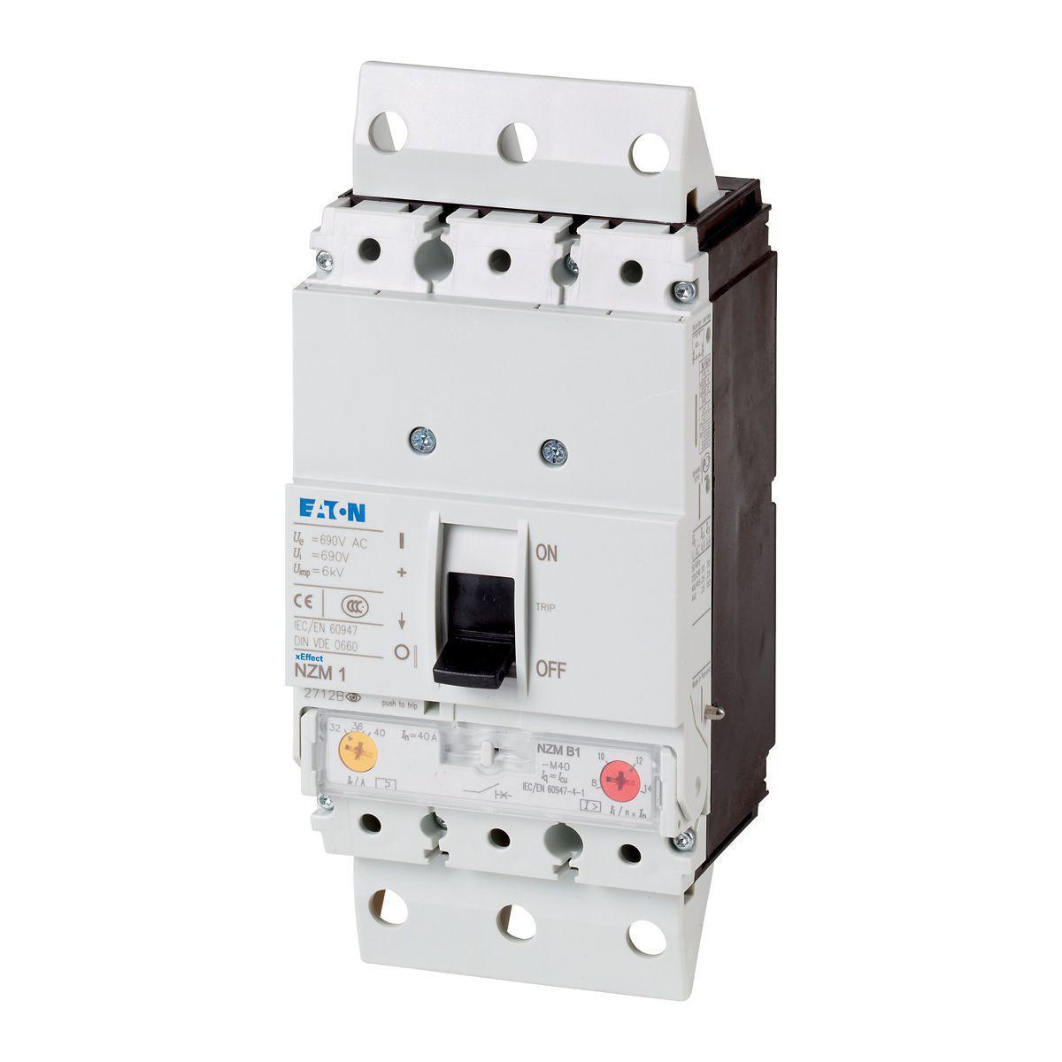 Effektbrytare typ NZM brytförmåga 50kA vid 415VAC - MCCB 3P 40A 50KA PLUG-IN NZMN1-A40-SVE