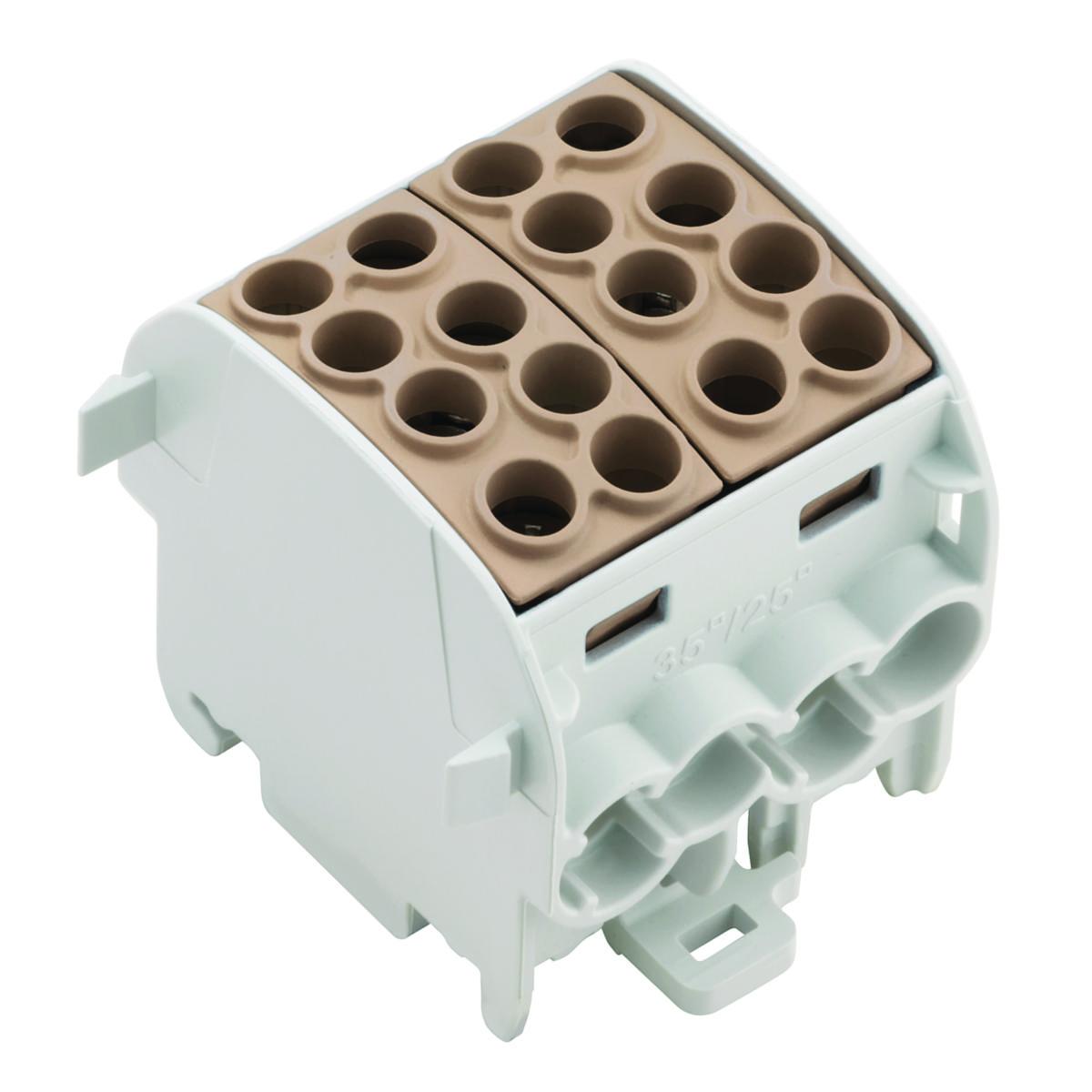 Fördelningsplint WPD X01-X03 - PLINT AL/CU 4X35/4X25 BRUN WPD 202 4X35/4X25 BN