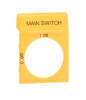 Skylt Main switch