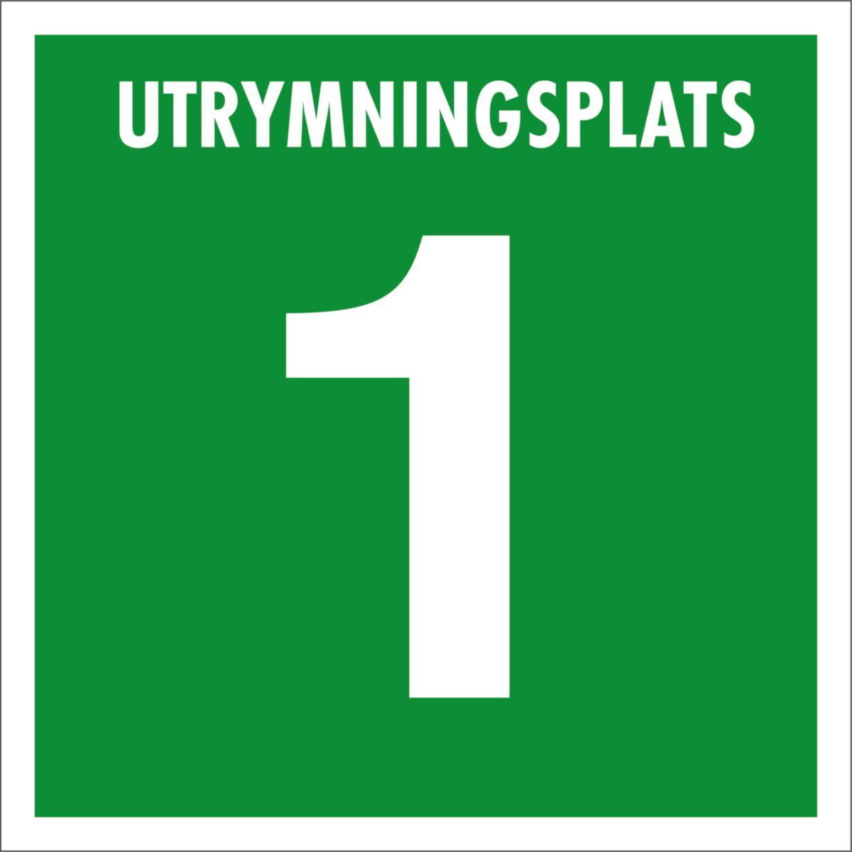Skylt Utrymningsplats - SKYLT UTRYMNINGSPLATS NR 1 150X150 MM UP-NR-1