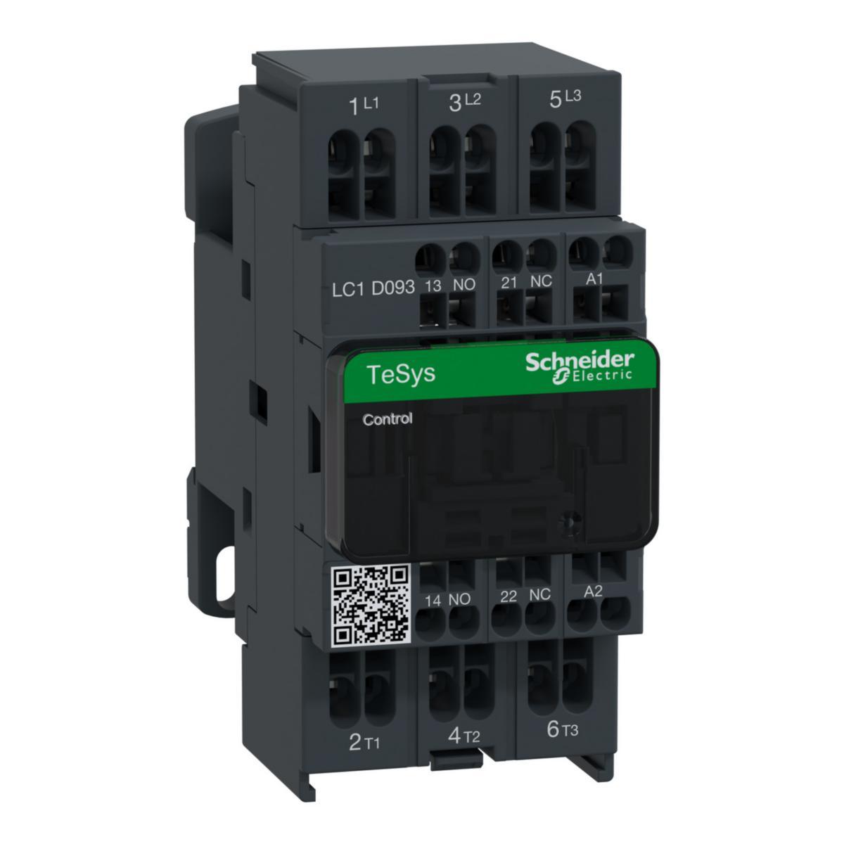 Kontaktor 9-38A LC1D, AC spole, bladfjäder - KONTAKTOR 9A 4KW 48VAC LC1D093E7