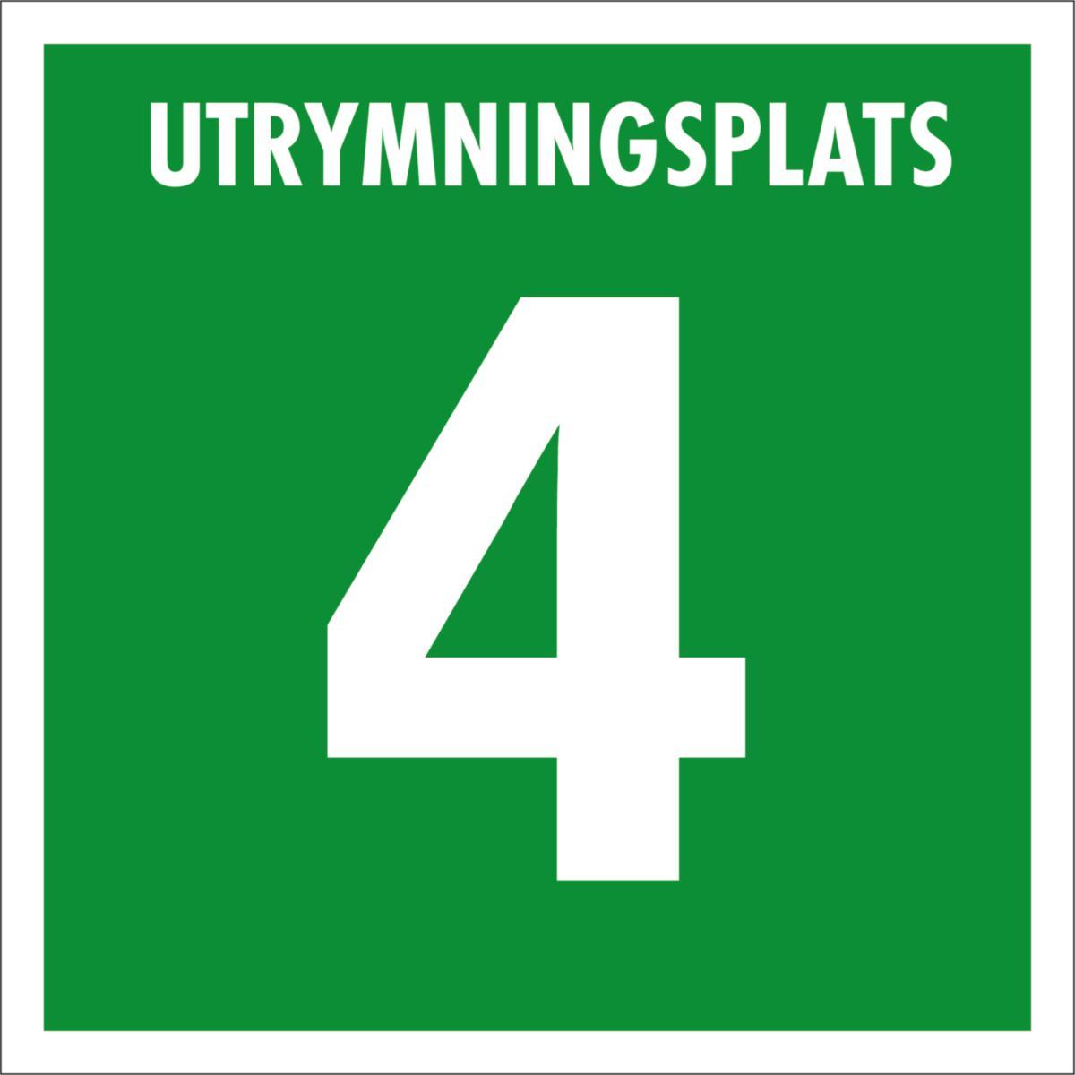 Skylt Utrymningsplats - SKYLT UTRYMNINGSPLATS NR 4 150X150 MM UP-NR-4