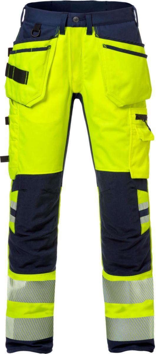 Trousers Fristads 2707 PLU Stretch - TROUSESRS FR 2707 PLU YEL/NAVY HI-VIS CL2 WORKER C50