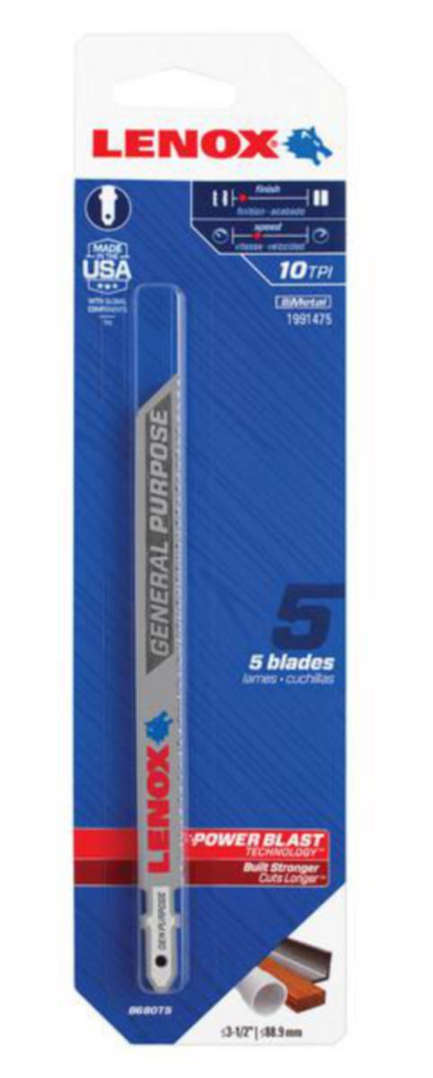 Jigsaw Blade Lenox B680T/B680U - JIGSAW BLADE LENOX 1991475 B680T5 133X10X1.3 10TPI 5PK