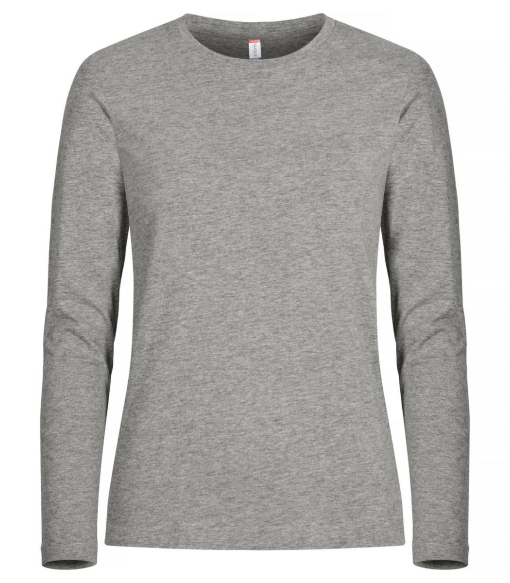 T-shirt långärm Clique 029359 Dam - T-SHIRT LÅNGÄRM CLIQUE DAM GRÅMELANGE STL XS