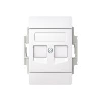 Platt datauttag för keystone RJ45 100mm hålbild Saga