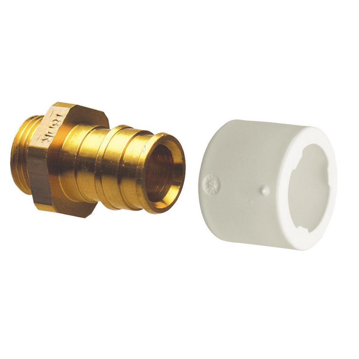 Distribution adapter with O-ring seal, Q&E, Uponor - AQUA PLUS MANIFOLD ADAPTER O-R ING Q&E E NKB DR 18-3/8"MT