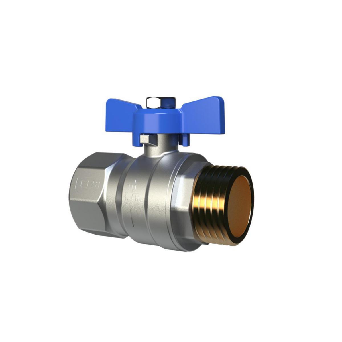 Kulventil 434 Blå/Röd, rak inv/utv, LK - LK KULVENTIL 434 RAK G25 INV/UTV BLÅ