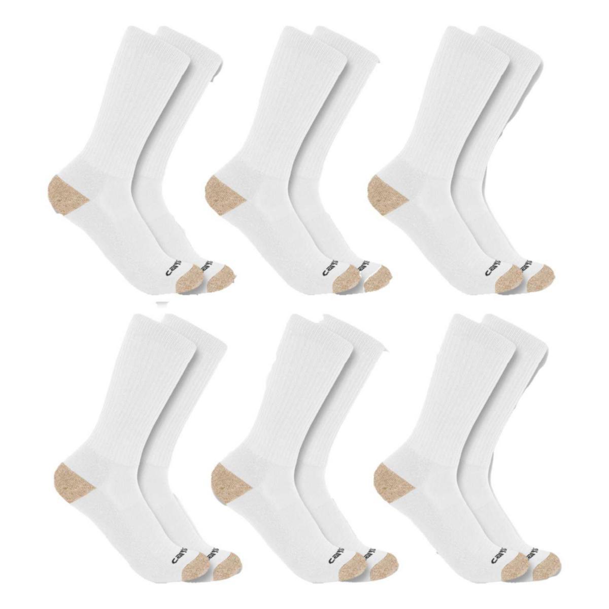 Strumpa Carhartt SC1156M 6-Pack - STRUMPA CARHARTT SC1156M CREW 6-PACK VIT STL L