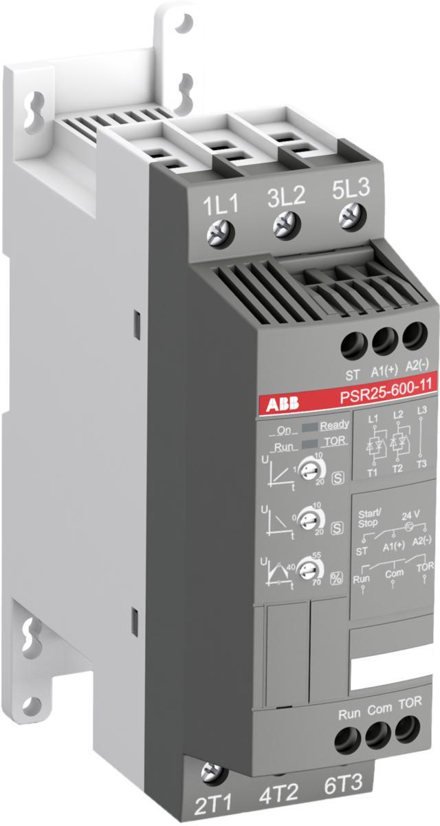 Mjukstarter PSR3-PSR105 för 208-600V AC 24VAC/DC - MJUKSTARTARE PSR 11kW/400V 24V PSR25-600-11