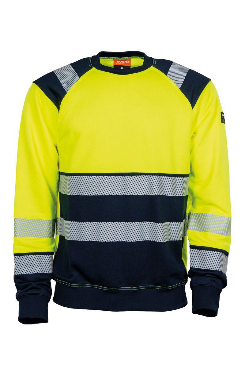 Sweatshirt Tranemo 4375-26 - TRÖJA TRANEMO 4375-26 VARSEL GUL/MARIN KL2 STL M