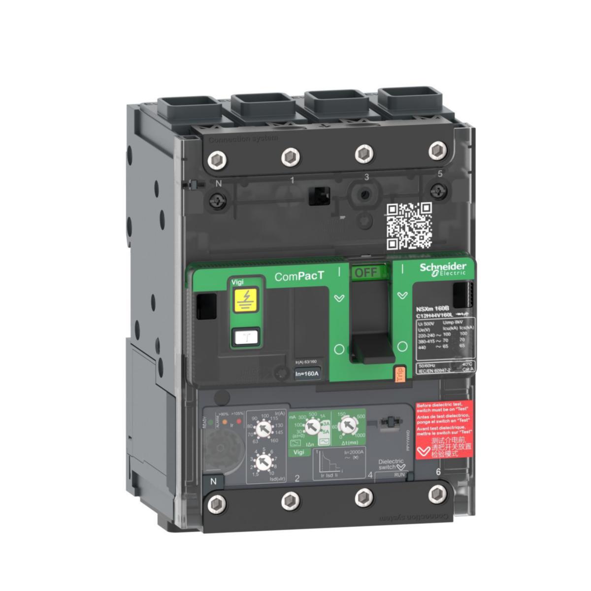 Effektbrytare ComPacT NSXm MicroLogic Vigi 4.1 N - EFFEKTBR NSXM N VIGI 100A 4P E C11N44V100L