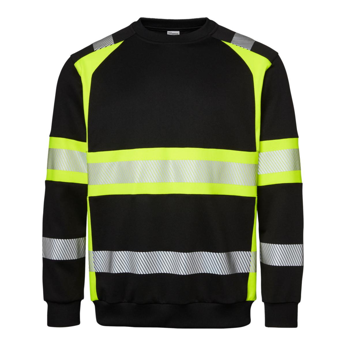 Tröja Top Swede 602 - TRÖJA TOPSWEDE 602 SV/GUL VARSEL KL1 RUNDHALS STL XL