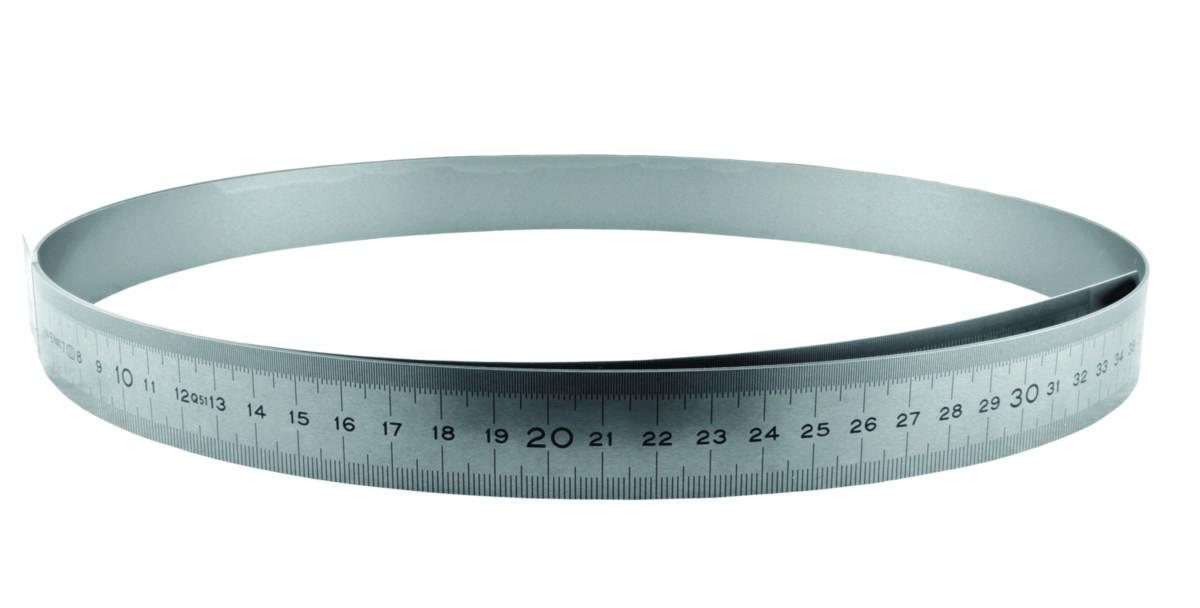 Stålskala Diesella böjlig höger-vänster gradering - STÅLSKALA BÖJLIG 3000X18X0,5MM HÖGER TILL VÄNSTER GRADERING