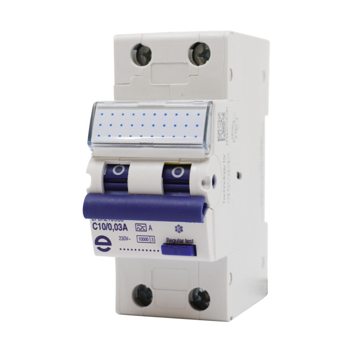 Personskyddsbrytare 2-P C EPBR - PSB/RCBO 10KA 2P C10A 30MA EPBR210C30