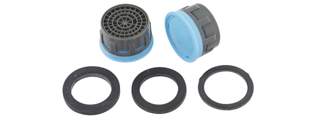 Aerator insert with gasket 131398.AE, Mora - MORA AERATOR INSERT STD A 9-11 L/M, LIGHT BLUE 131398.AE