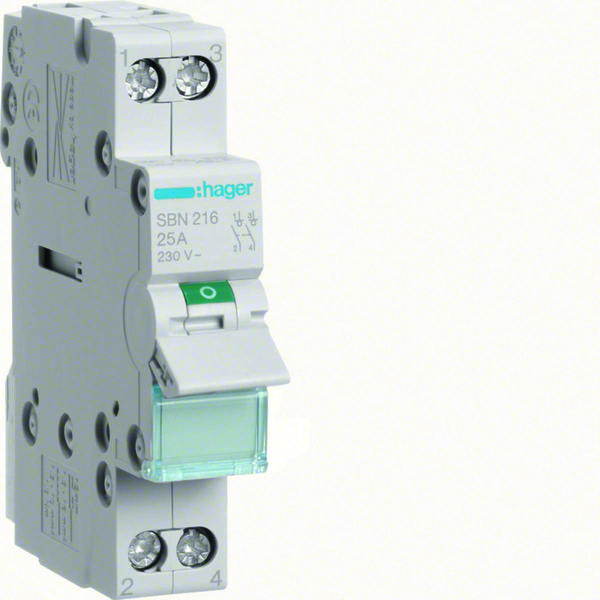 Switch, SBN, Hager - 2P 16A SWITCH SBN216